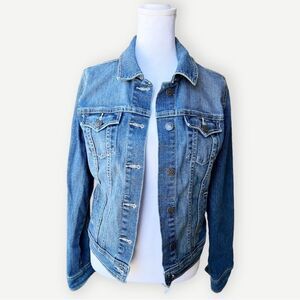 Old Navy Blue Button Up Classic Denim Collar Jean Jacket. Pockets. Small.
